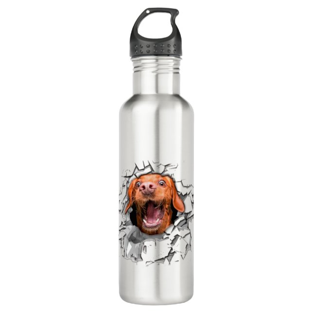 Botella De Agua Cara divertida de perro (Anverso)