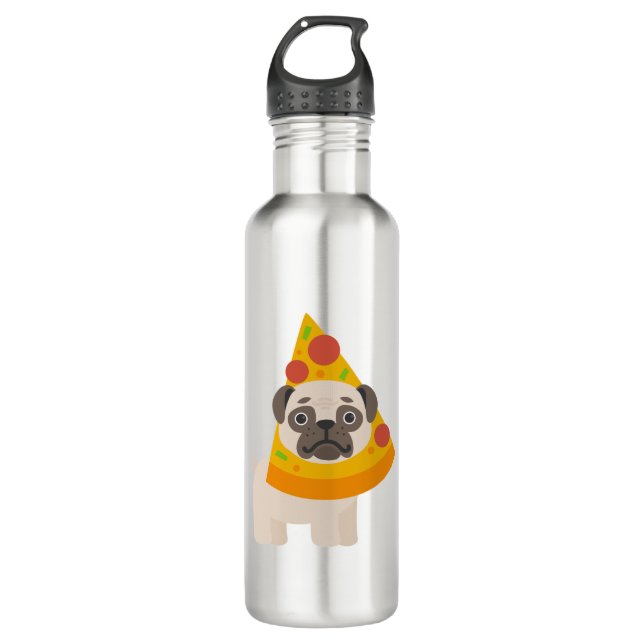 Botella De Agua Cara divertida del barro amasado del perro en (Anverso)