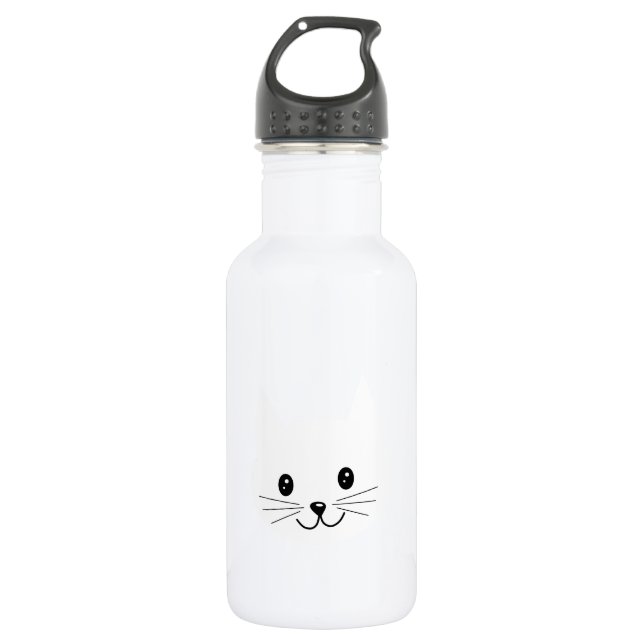 Botella De Agua Cara linda del gato (Anverso)