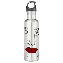 Cara moderna de dibujo minimalista de una línea