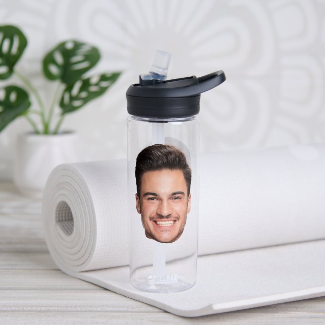 Botella De Agua Cara personalizada (Yoga (girado))