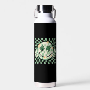 Botella De Agua Cara Sonriente de Trébol Día de San Patricio Diver