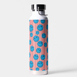Botella De Agua Cara Sonriente Patriota Retro