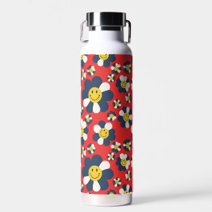 Botella De Agua Cara sonriente retro patriota
