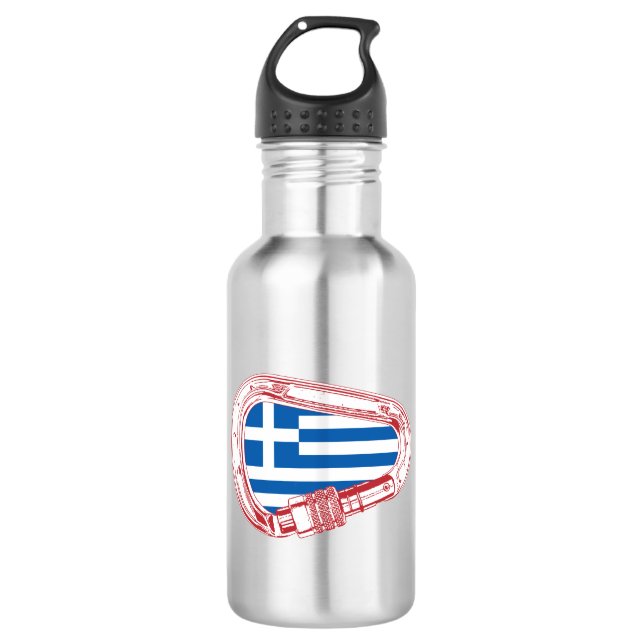 Botella De Agua Carabiner de escalada de bandera de Grecia (Anverso)