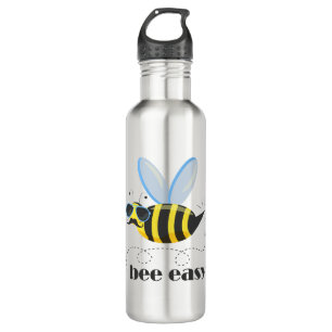 Botella De Agua Carácter de abeja con gafas de sol bigote Bee Fáci