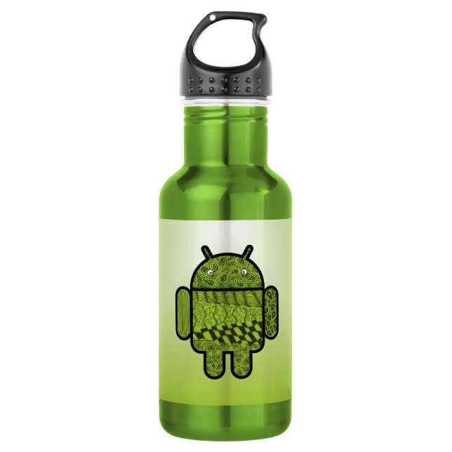 Botella De Agua Carácter paisley para el robot Android™ (Anverso)