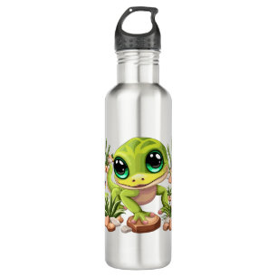 Botella De Agua Caracteres de dibujos animados de Baby Geckos Cute