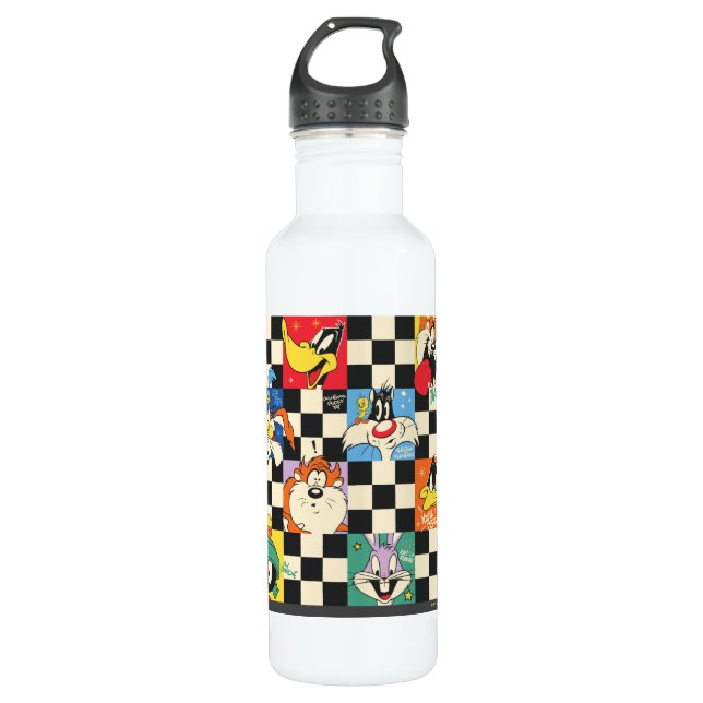 Botella De Agua Caracteres LOONEY TUNES™ en negro y blanco (Anverso)