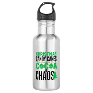 Botella De Agua Caramelos de Navidad Cacao Caos Diseño