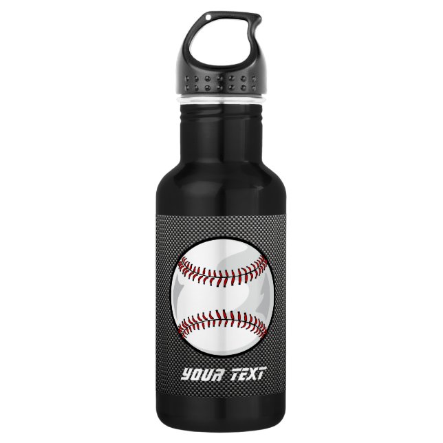 Botella De Agua Carbon Fibra Look Béisbol (Anverso)