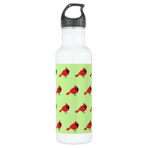 Botella De Agua Cardenal rojo Personalizado con flores