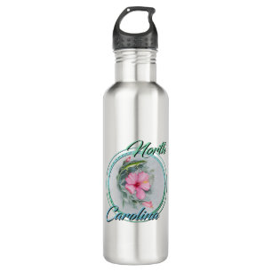 Botella De Agua Carolina Anole e Hibiscus