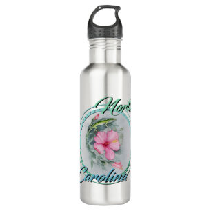 Botella De Agua Carolina Anole e Hibiscus