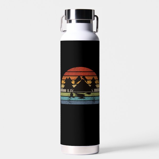 Botella De Agua Carpas de Camping Retro  (Delantero)