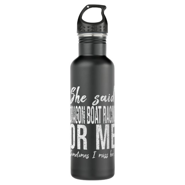 Botella De Agua Carreras Dragon Boat idea de regalo graciosa (Anverso)