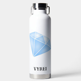 Botella De Agua Carro de brillantes diamantes azules