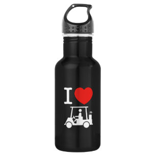 Botella De Agua Carro de golf I Heart (Love)