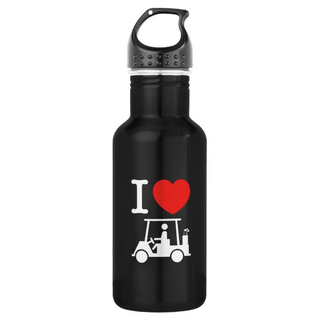 Botella De Agua Carro de golf I Heart (Love) (Anverso)