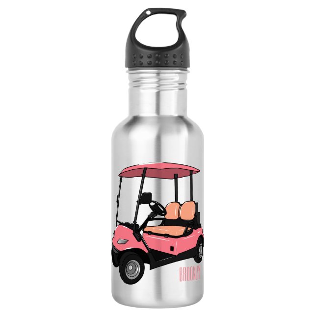 Botella De Agua Carro de golf / ilustracion personalizado de coche (Anverso)