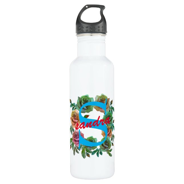 BOTELLA DE AGUA CARTA PERSONALIZADO FLORAL PERSONALIZADA (Anverso)