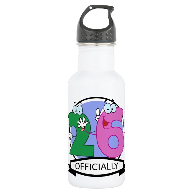 Botella De Agua Cartel de cumpleaños oficial número 26 (Anverso)