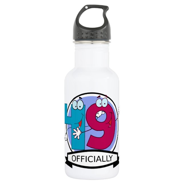 Botella De Agua Cartel de cumpleaños oficialmente 49 (Anverso)