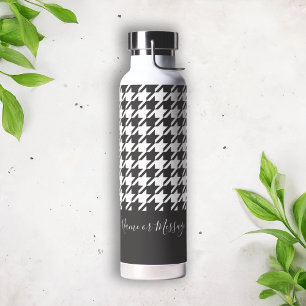 Botella De Agua Cartuela blanca y negra clásica moderna