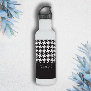 Botella De Agua Cartuela blanca y negra clásica moderna