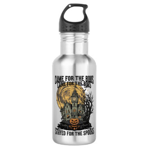 Botella De Agua Casa Embrujada Halloween Grabado Antiguo Spooky T