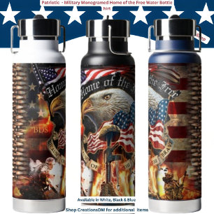 Botella De Agua Casa Monogramada Militar de los Libres