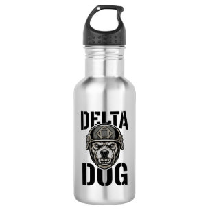 Botella De Agua Casco de Bulldog Delta Dog Diseño de Grabado Vinta