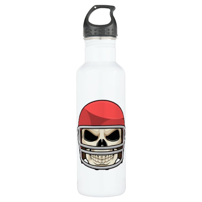 Botella De Agua Casco para el fútbol de Skull (Anverso)