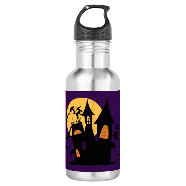 Botella De Agua Castillo de Brujas Haunted - Halloween espeluznant (Anverso)