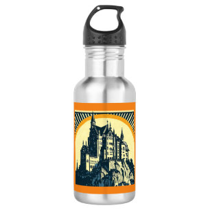 Botella De Agua Castillo medieval de Fantasy - Woodcut 3
