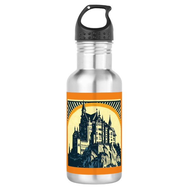 Botella De Agua Castillo medieval de Fantasy - Woodcut 3 (Anverso)