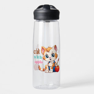 Botella De Agua Cat Con Apple-85242