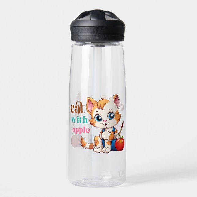 Botella De Agua Cat Con Apple-85242 (Delante)