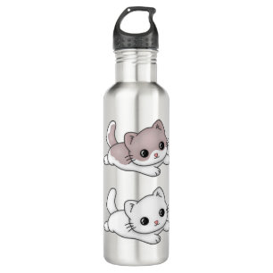 Botella De Agua Cat Kawaii Feline Little Cat Tender Chibi