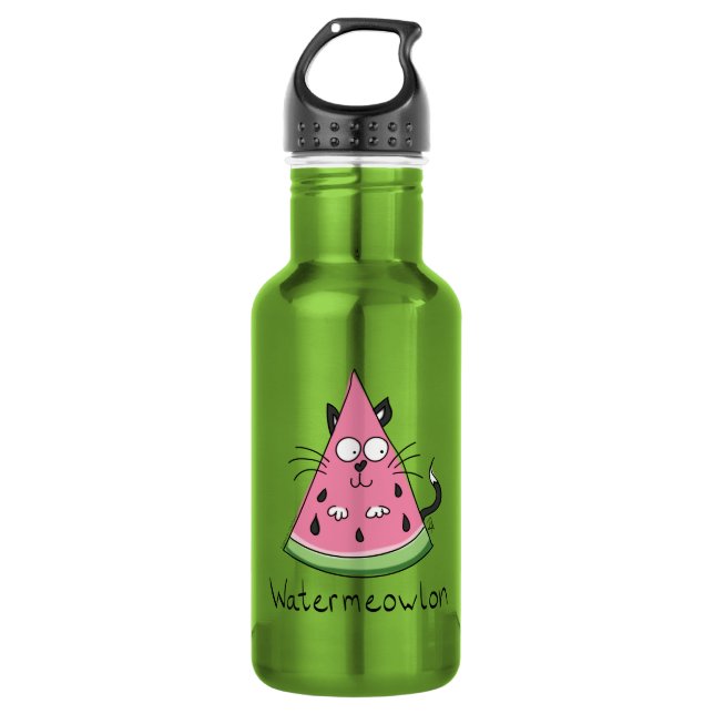 Botella De Agua Cat Watermelon Kids Graciosa Cute (Anverso)