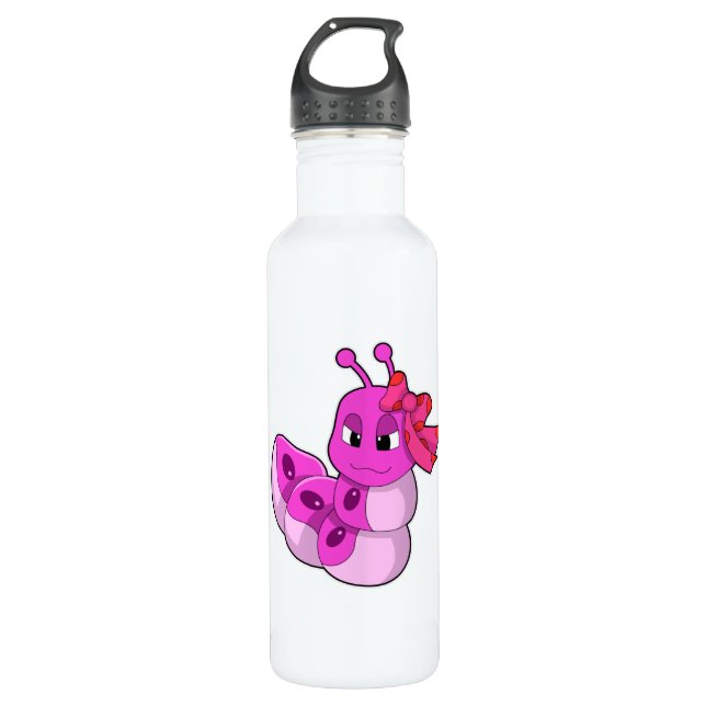 Botella De Agua Caterpillar como Chica con Ribbon (Anverso)