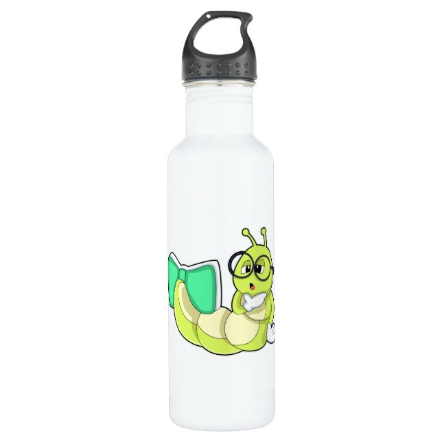 Botella De Agua Caterpillar con libro (Anverso)