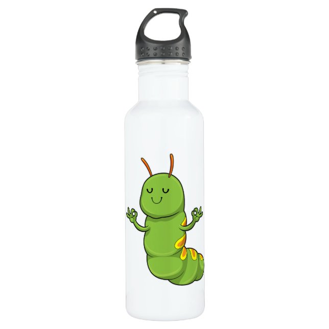 Botella De Agua Caterpillar en la meditación del yoga (Anverso)