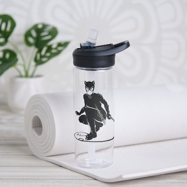Botella De Agua Catwoman Pose con Pincel de Tinta (Yoga)
