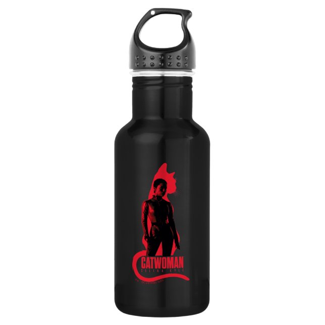 Botella De Agua Catwoman Selina Kyle Cat Silhouette (Anverso)