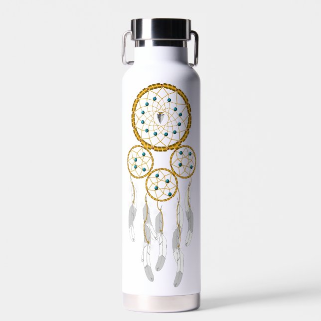 Botella De Agua Cazador de sueños--Turquesa Azul (Delantero)