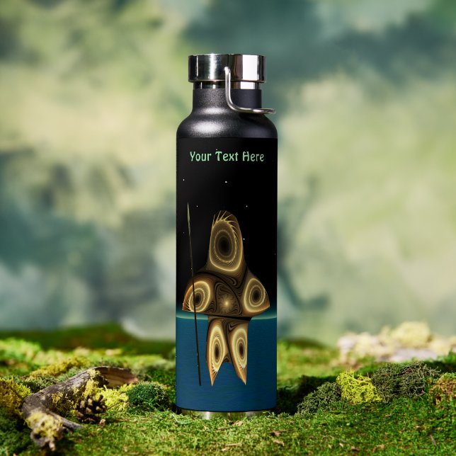 Botella De Agua Cazador Inuit Fractal (Al aire libre (girado))