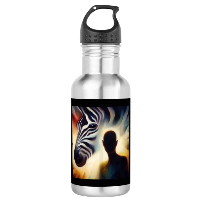 Botella De Agua Cebra 2 de animal espiritual (Anverso)
