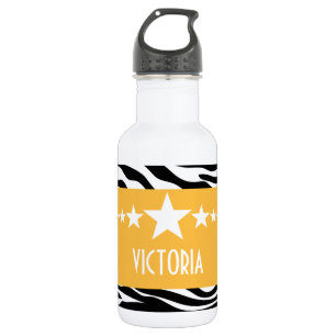 Botella De Agua Cebra estrella amarilla