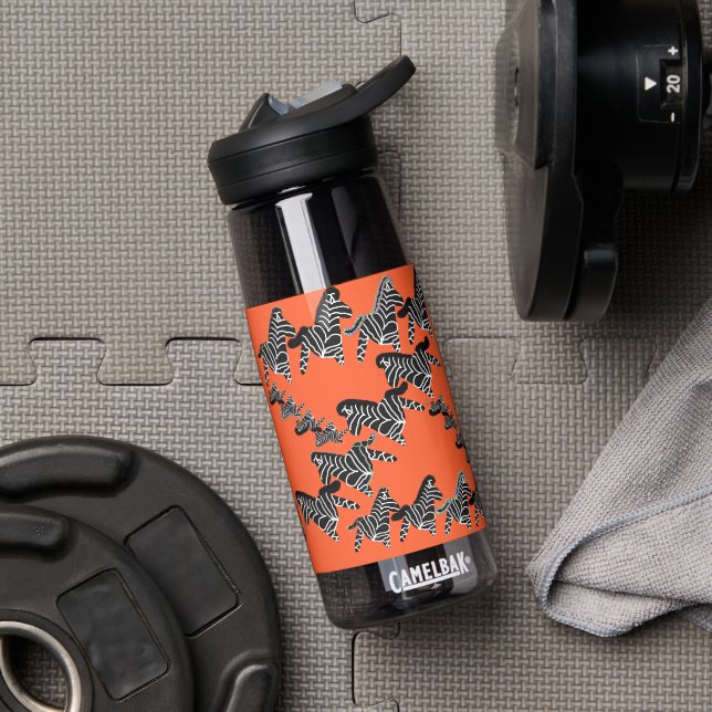 Botella De Agua Cebra naranja salvaje moderna (Gimnasio (girado))